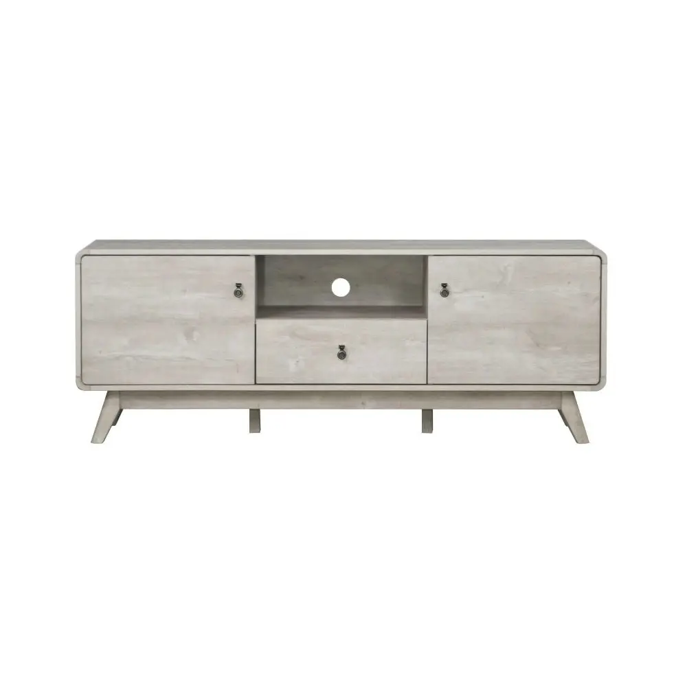 Maestro Furniture Hendy Wooden Lowline Entertainment Unit TV Stand - Washed Grey