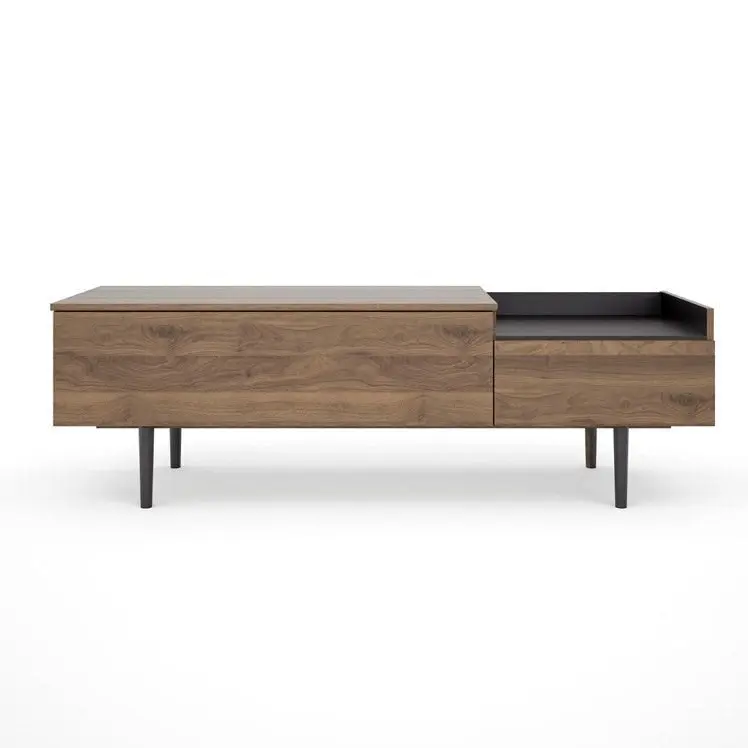 Design Square Remy Low Buffet Unit Sideboard Storage cabinet W/ 2-Drawers - Walnut