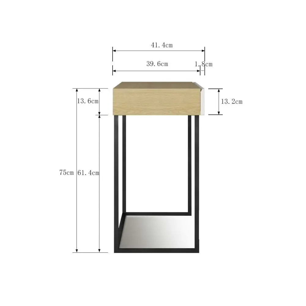 Design Square Jaxon Modern Hallway Console Hall Table W/ 2-Drawers - Oak/White