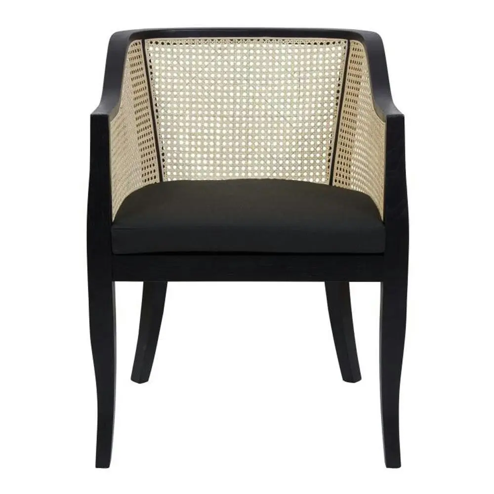 Raimon Furniture Emilia Rattan Occassional Accent Lounge Relaxing Chair - Black