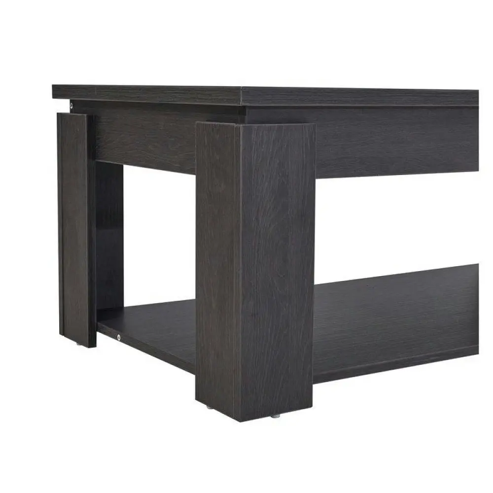 Design Square Wooden Rectangle Coffee Table - Black