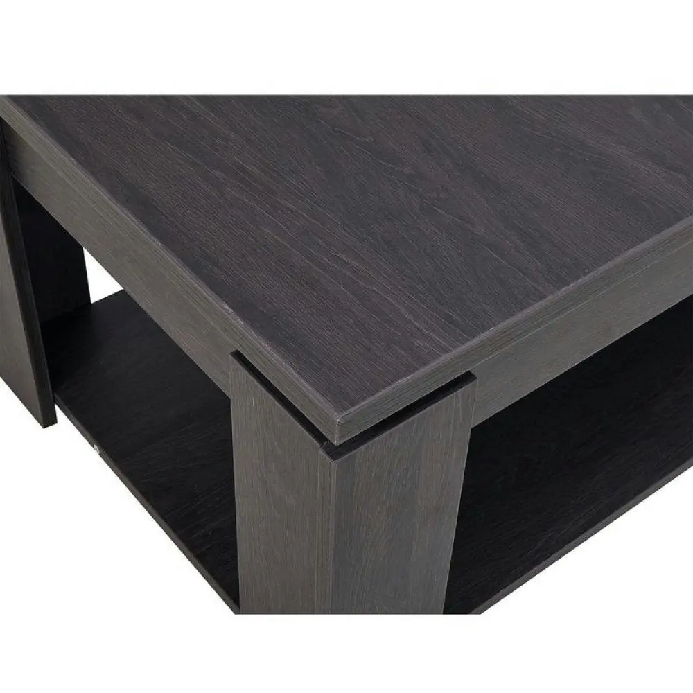 Design Square Wooden Rectangle Coffee Table - Black