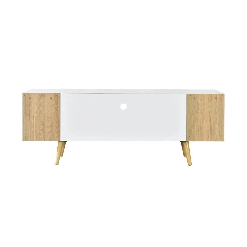 Jamie Wooden Entertainment Unit TV Stand 160cm W/ Open Shelf - Oak & White