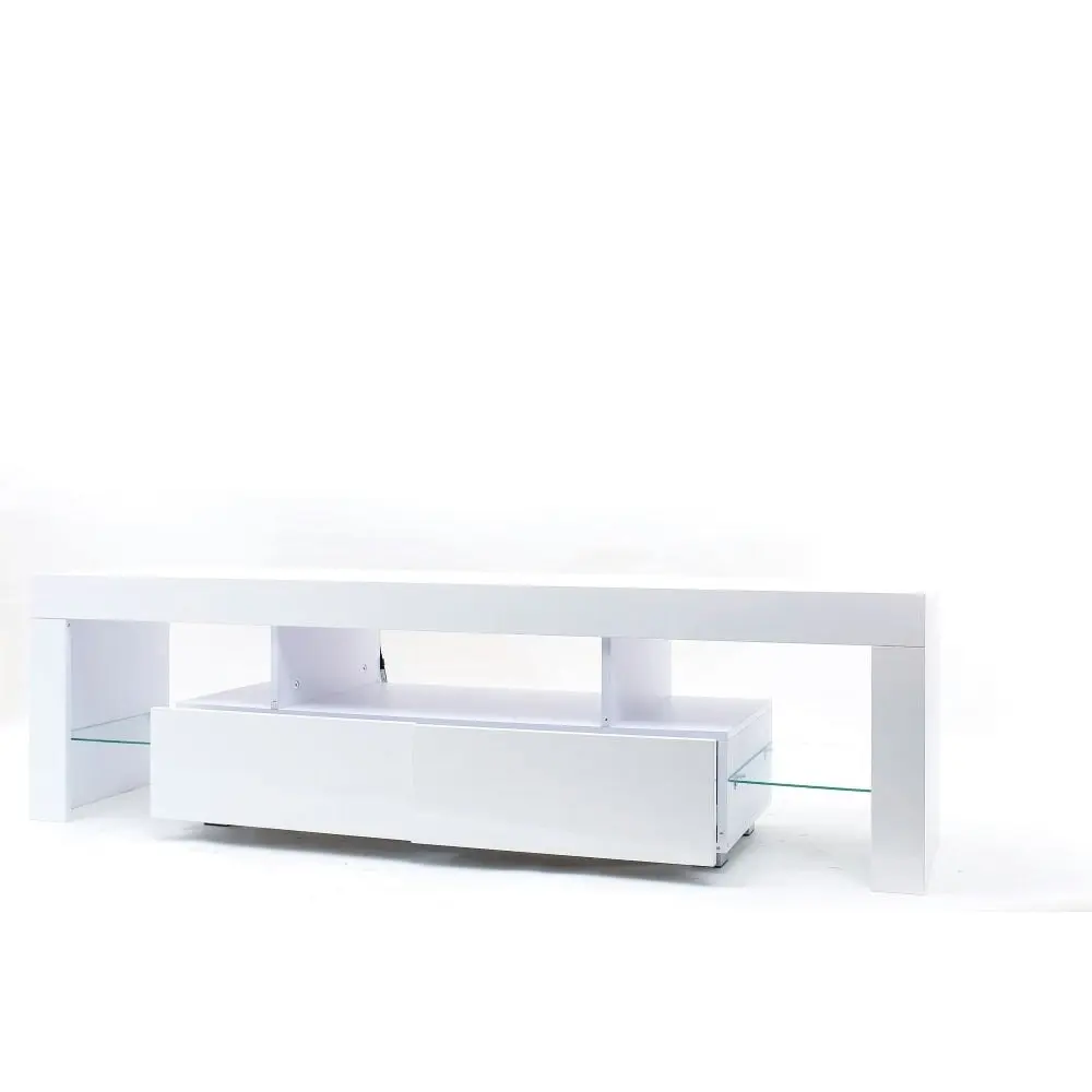 Design Square Lowline Modern Entertainment Unit TV Stand Storage Unit 160cm - White