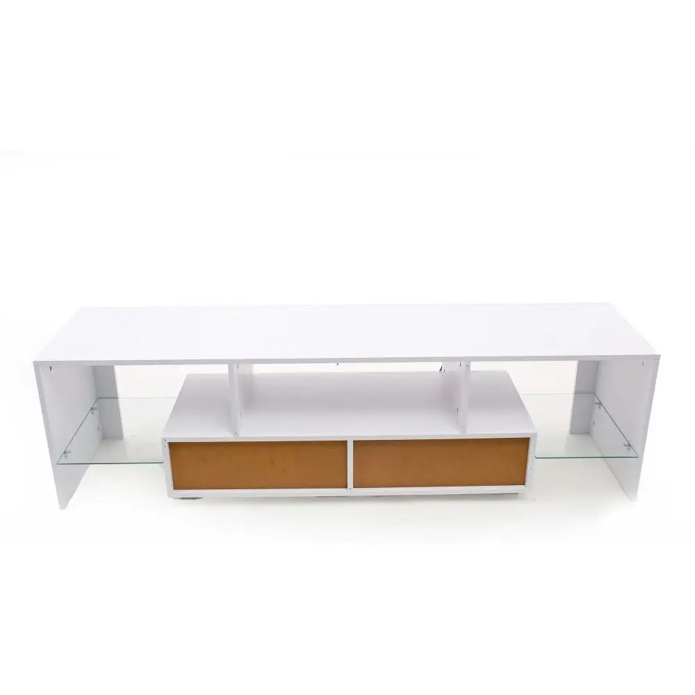 Design Square Lowline Modern Entertainment Unit TV Stand Storage Unit 160cm - White