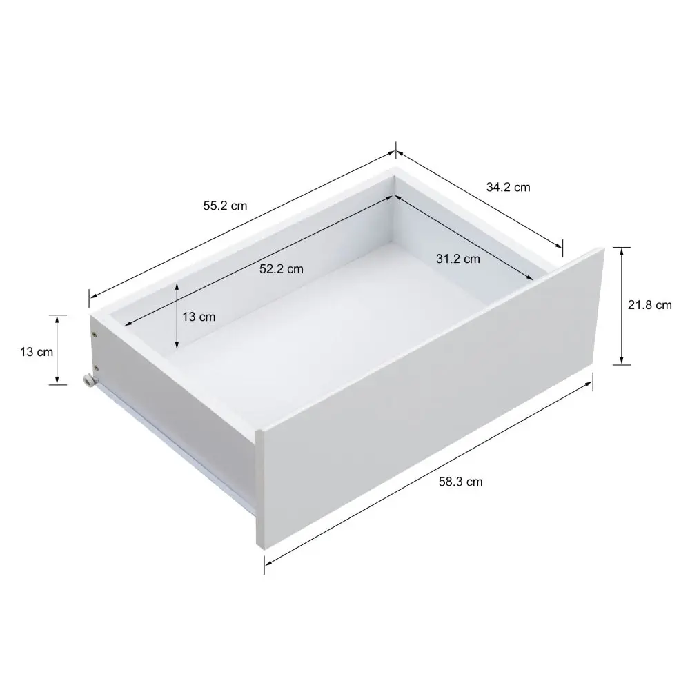 Design Square Waylon Lowline TV Stand Entertainment Unit 180cm W/ 2-Doors 1-Drawer - White/Oak