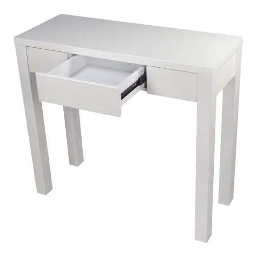 Karen Rectangular Wooden Hall Console Table - High Gloss White