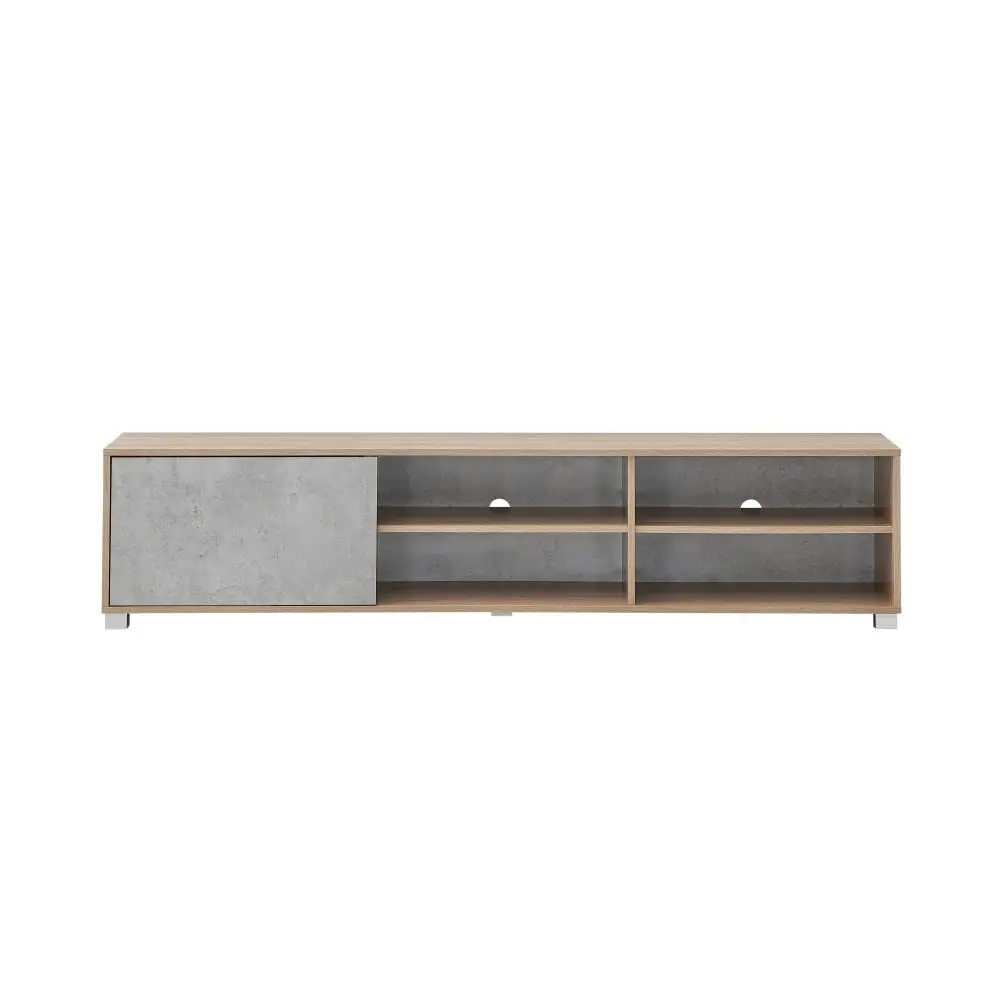 Design Square Orson Lowline Entertainment Unit TV Stand 180cm W/ 1-Door - Oak/Grey