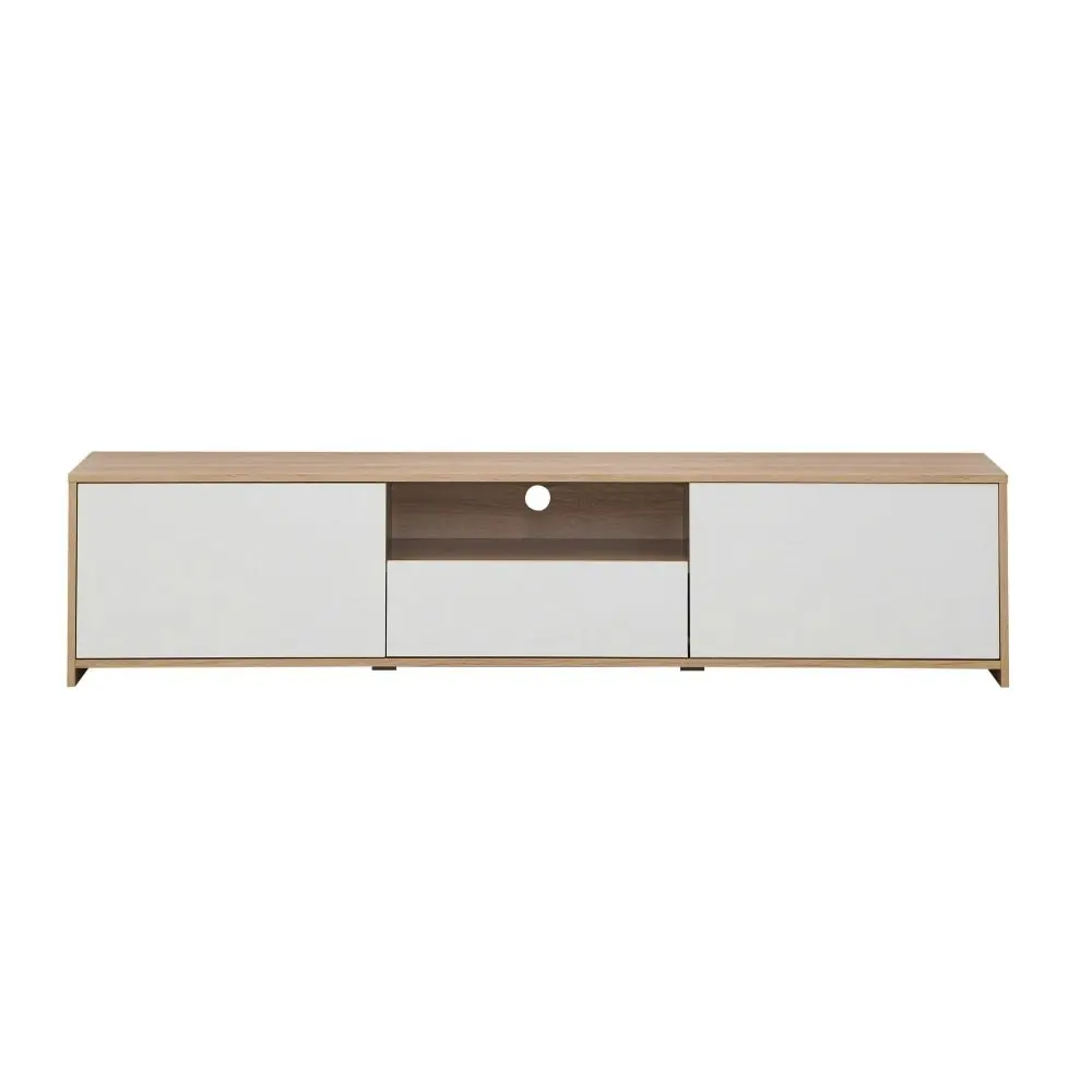 Design Square Londyn TV Stand Entertainment Unit W/ 2-Doors 1-Drawer - Oak/White