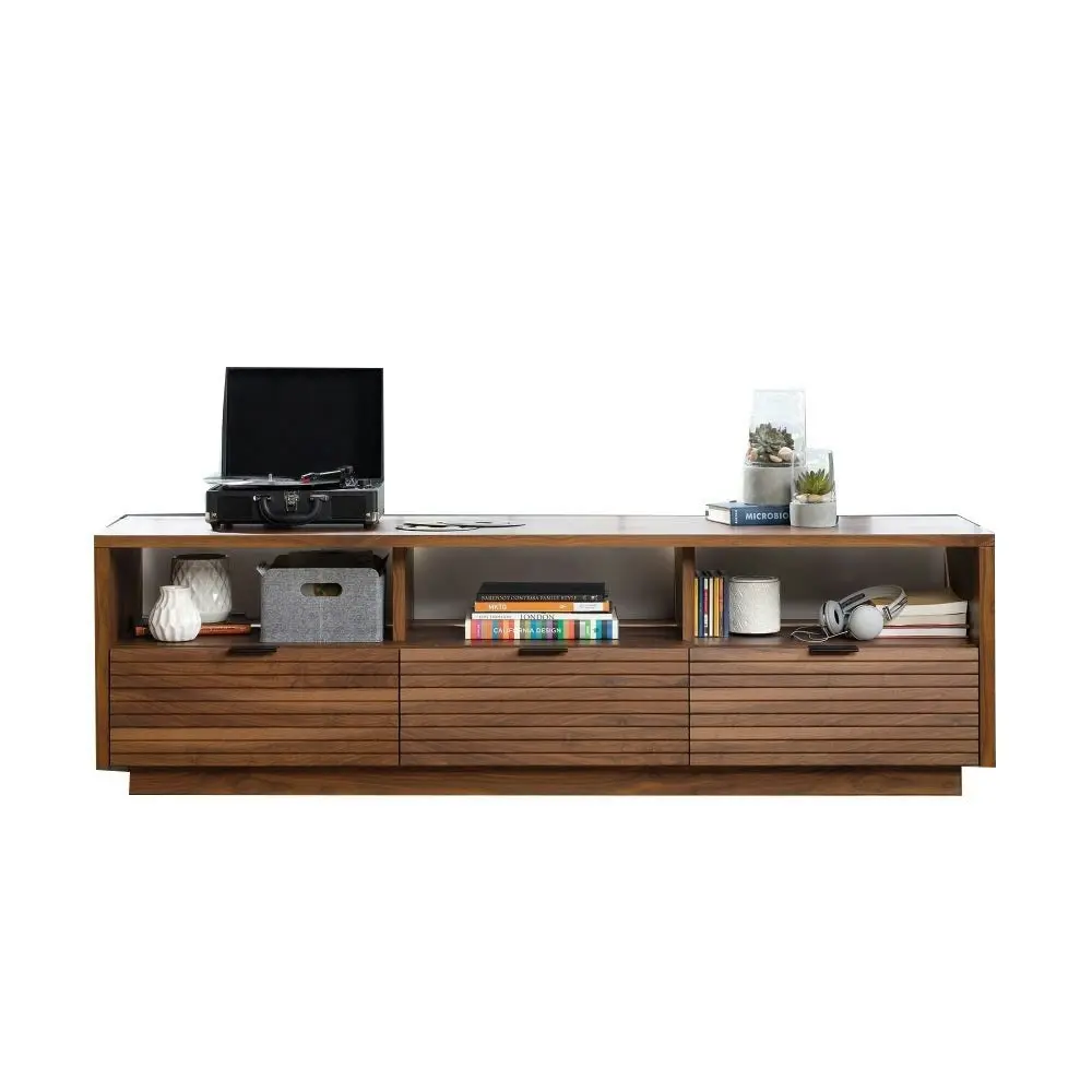 Design Square Hank Lowline Entertainment Unit TV Stand W/ 3-Drawers - Grand Walnut