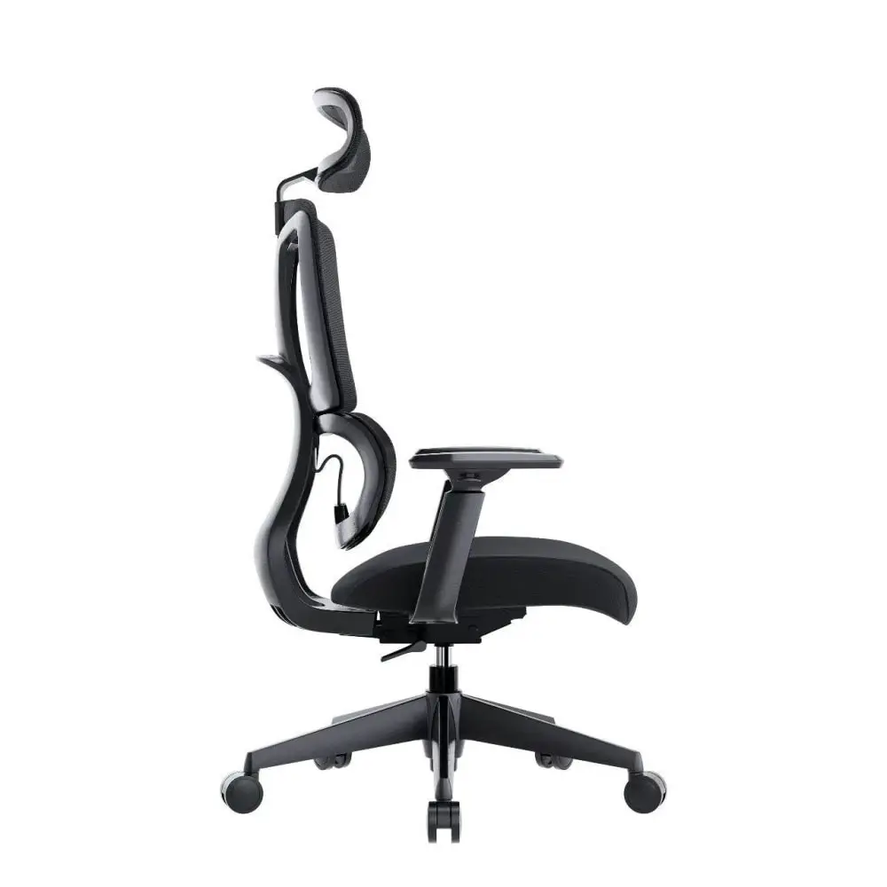 Maestro Furniture MECCA Ergonomic Double Mesh Back & Fabric Seat Manager Computer Office Task Chair - Black