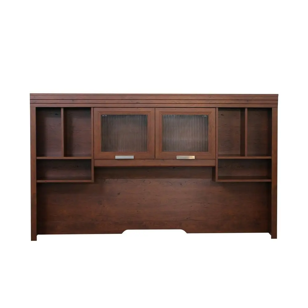 Maestro Furniture Bennington Desk Hutch For Executive Desk - Cherry & Grey Oak