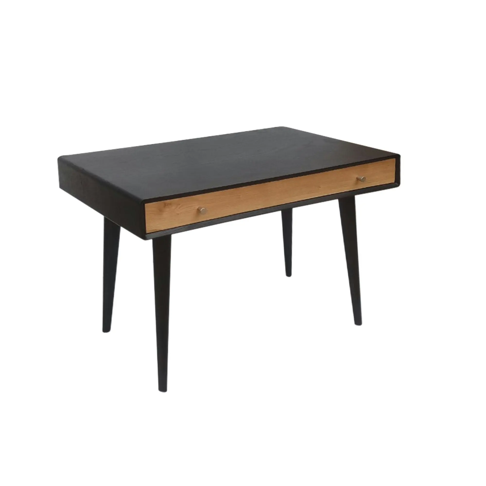 6IXTY Twin Writing Study Office Wooden Desk 110cm - Black / Natural