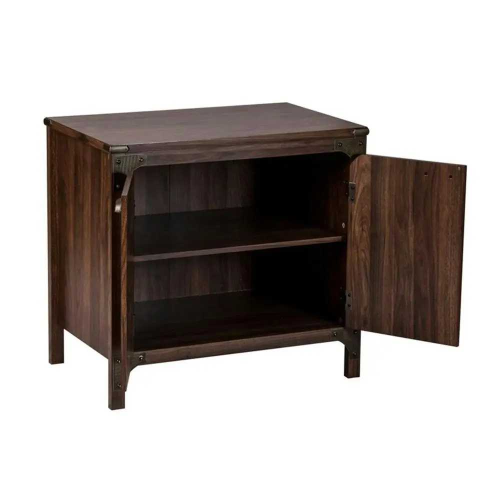 Maestro Furniture Logan 2-Door Cupboard Storage Cabinet - Walnut