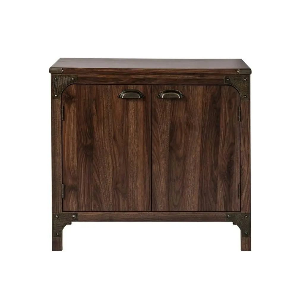 Maestro Furniture Logan 2-Door Cupboard Storage Cabinet - Walnut