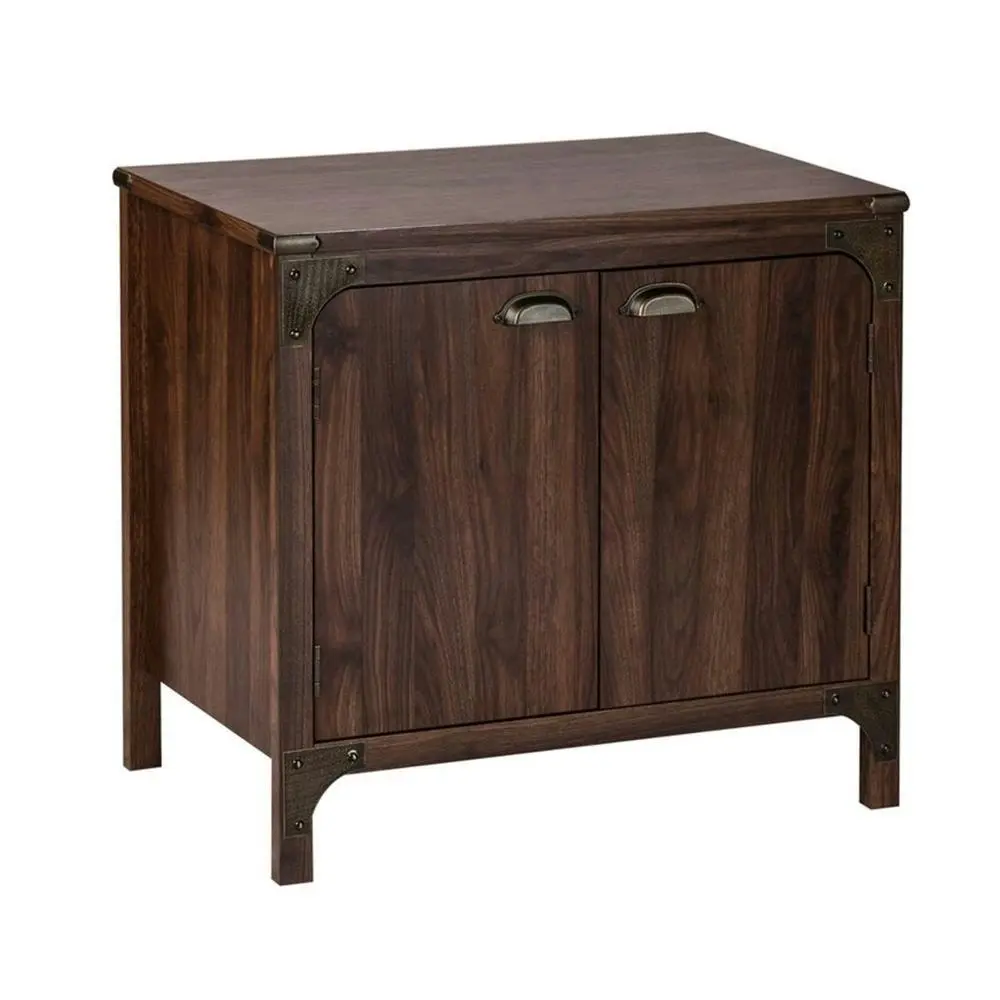 Maestro Furniture Logan 2-Door Cupboard Storage Cabinet - Walnut