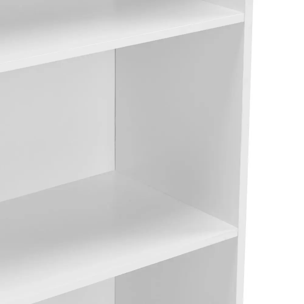 Design Square Keto Modern 6-Tier Wooden Bookcase Display Shelf Wide - White