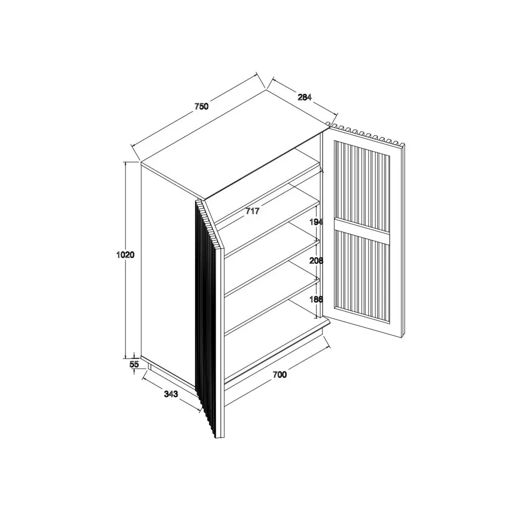 Wesley 5-Tier Shoe Rack Organiser Storage Cabinet - Columbia & Black