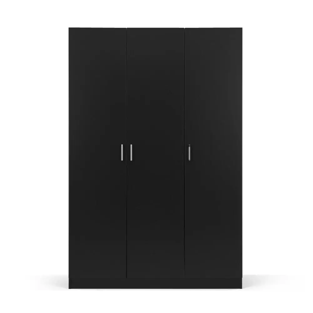 Design Square Monica Large Cupboard Multi-purpose Tall Storage Cabinet 3-Doors - Black