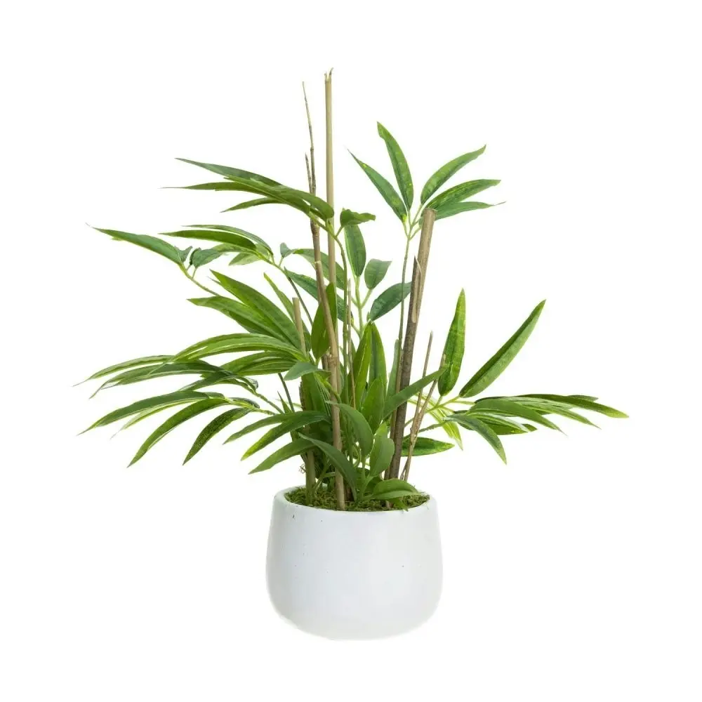 Glamorous Fusion Bamboo Artificial Fake Plant Decorative Arrangement 38cm In Pot - Green