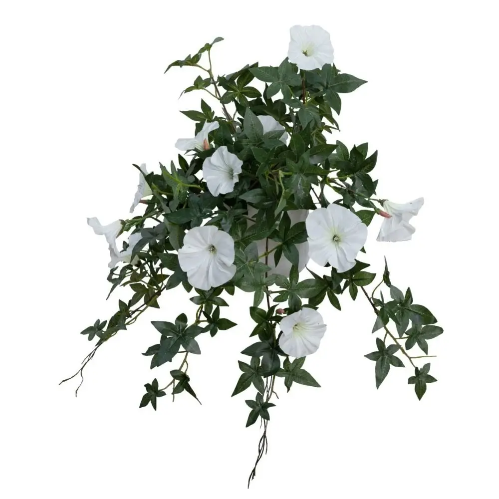 Glamorous Fusion Cream Morning Glory Artificial Fake Plant Decorative Arrangement 45cm In Pot Cream