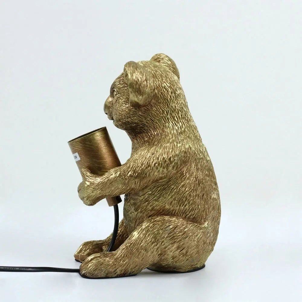 Eleanor Sitting Koala Decorative Accent Single Bulb Table Lamp Light - Gold