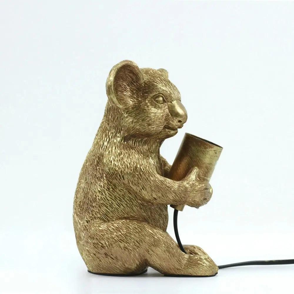 Eleanor Sitting Koala Decorative Accent Single Bulb Table Lamp Light - Gold