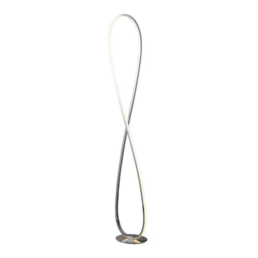 Eternal LED Twisted Metal Floor Lamp Elegant Accent Light - Chrome