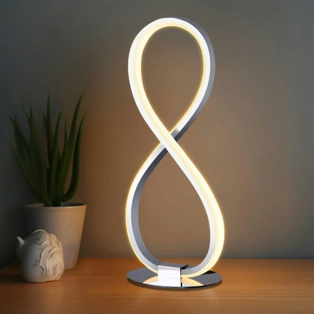 Eternal LED Twisted Metal Table Desk Lamp Elegant Accent Light - Chrome