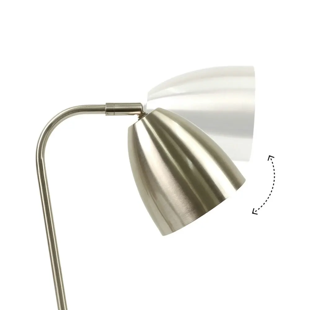 Ambi View Antique Accent Touch Table Office Desk Lamp Light Metal Shade - Satin Chrome