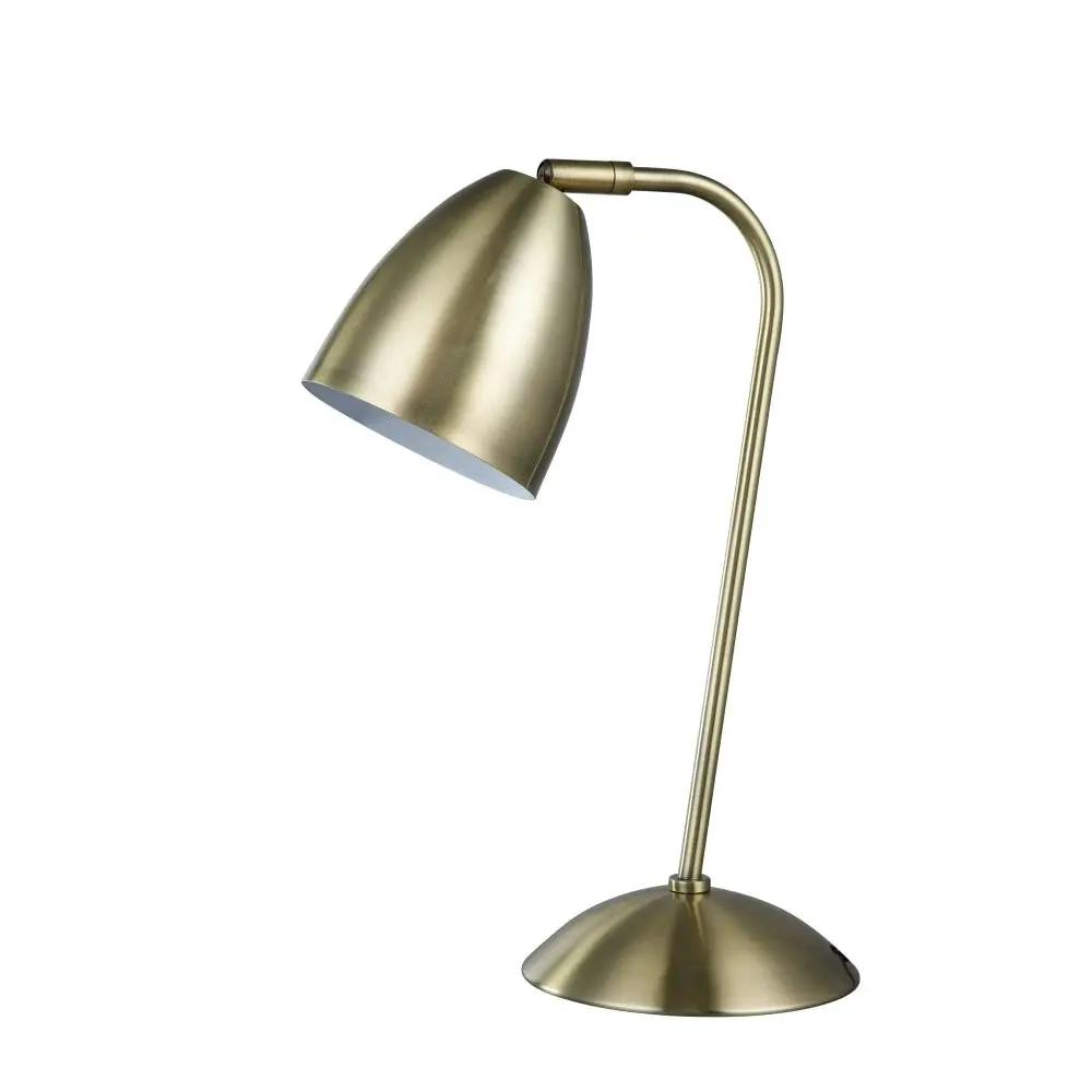 Ambi View Accent Touch Table Office Desk Lamp Light Metal Shade - Antique Brass