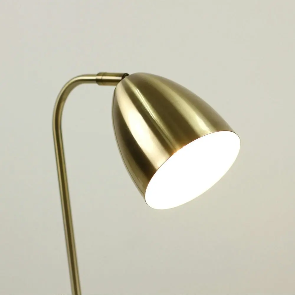 Ambi View Accent Touch Table Office Desk Lamp Light Metal Shade - Antique Brass