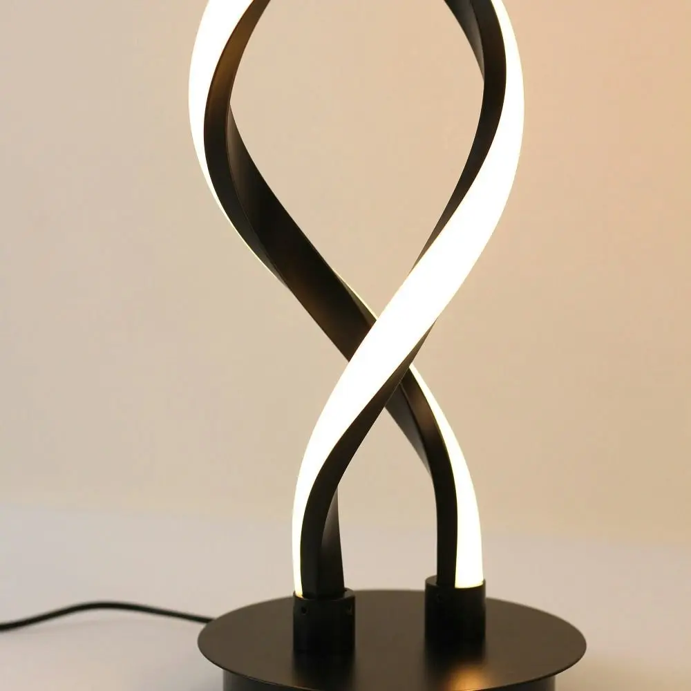 Margaret LED Modern Elegant Spiral Table Lamp Reading Light - Black