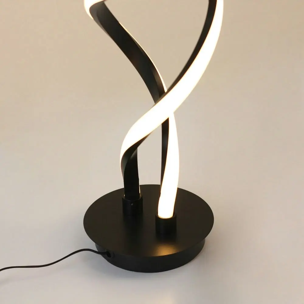 Margaret LED Modern Elegant Spiral Table Lamp Reading Light - Black