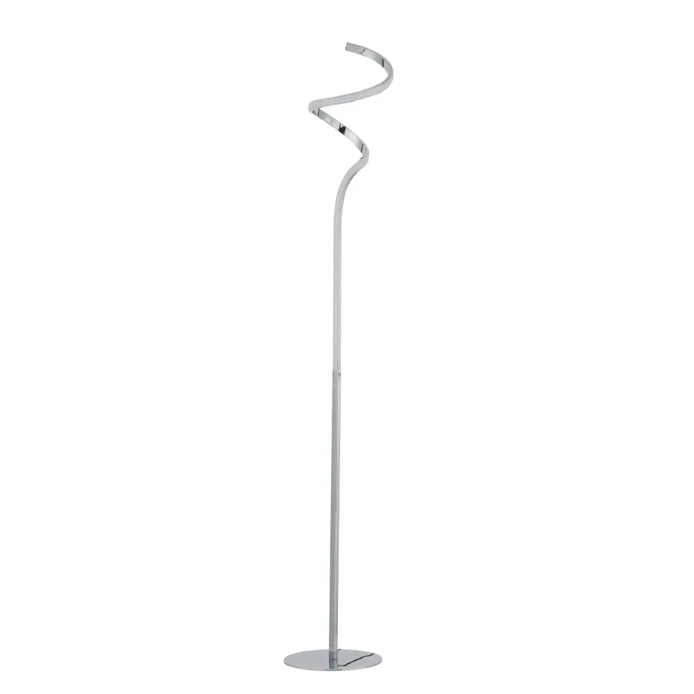 Allison LED Elegant Modern Spiral Floor Lamp Light - Chrome