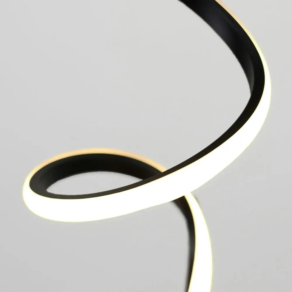 Allison LED Elegant Modern Spiral Floor Lamp Light - Black