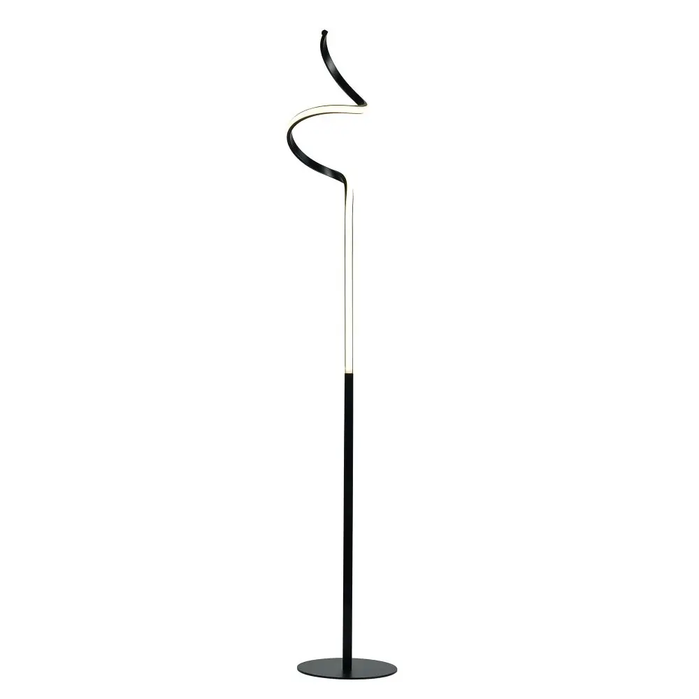 Allison LED Elegant Modern Spiral Floor Lamp Light - Black