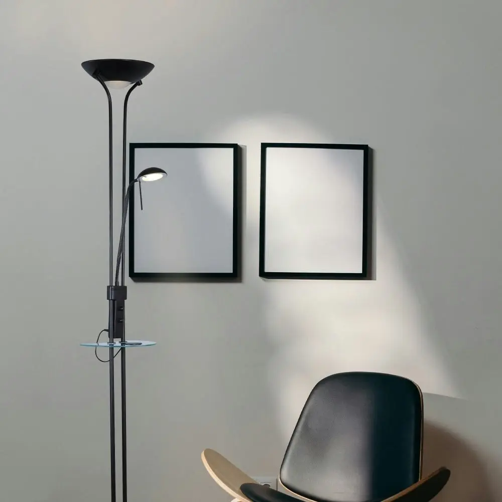 Myron USB LED Light Modern Floor Lamp Light Metal Shade - Black