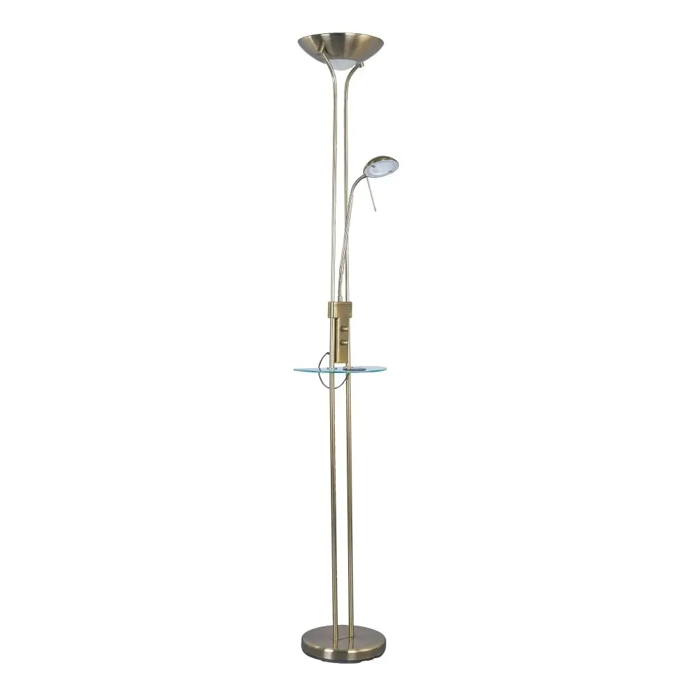 Myron USB LED Light Modern Floor Lamp Light Metal Shade - Antique Brass