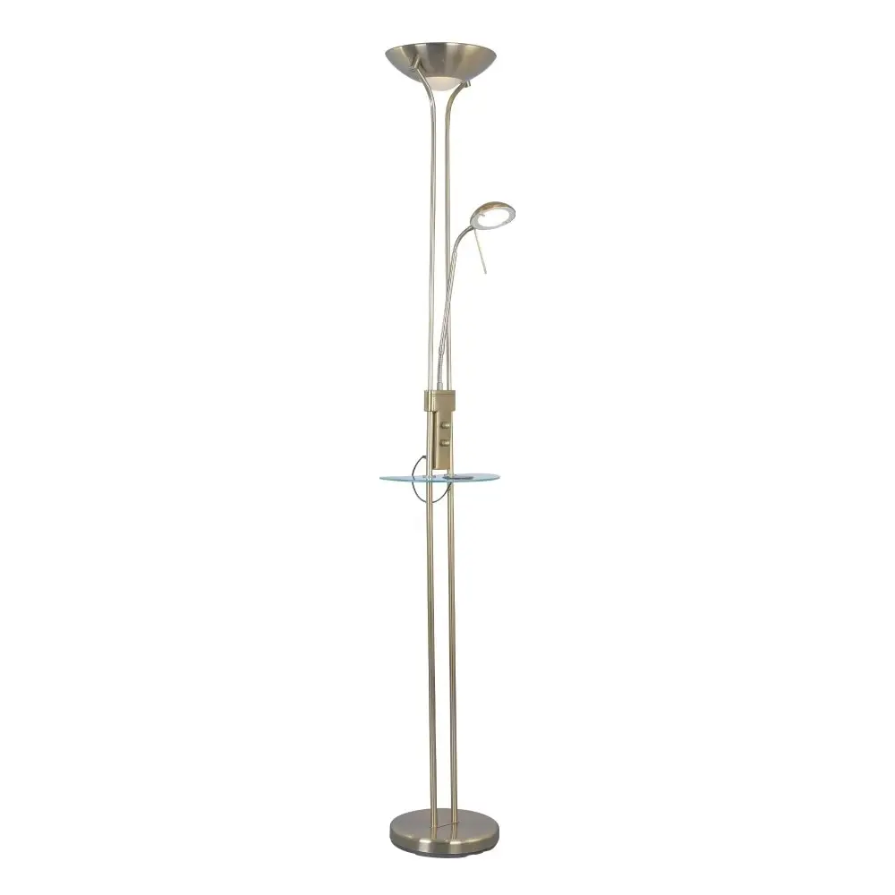 Myron USB LED Light Modern Floor Lamp Light Metal Shade - Antique Brass