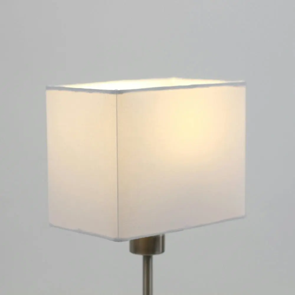 Lex Duo Set of 2 Modern Table Lamp Light Rectangular Fabric Shade - White