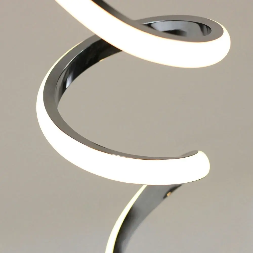 Allison LED Elegant Modern Spiral Table Lamp Light - Chrome