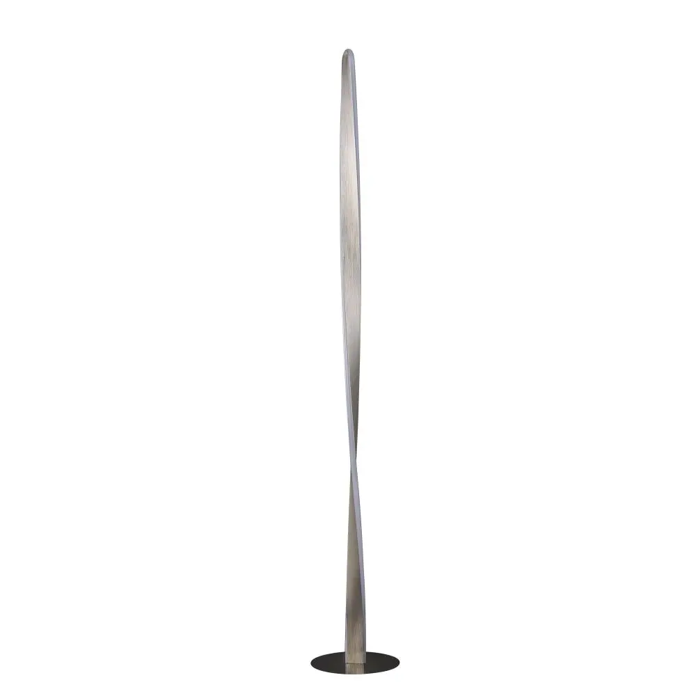 Jacqueline LED Modern Classic Twisted Floor Lamp Light - Brushed Chrome