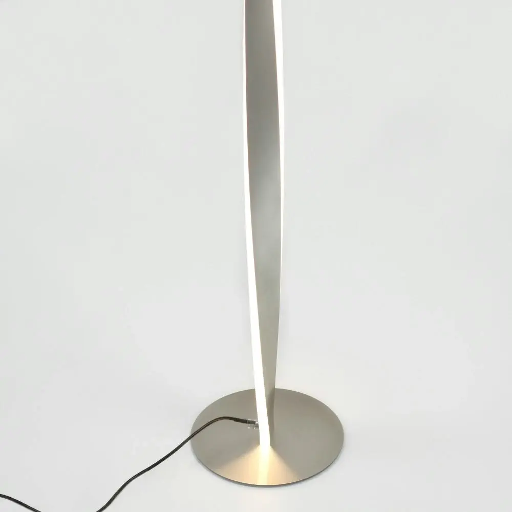 Jacqueline LED Modern Classic Twisted Floor Lamp Light - Brushed Chrome