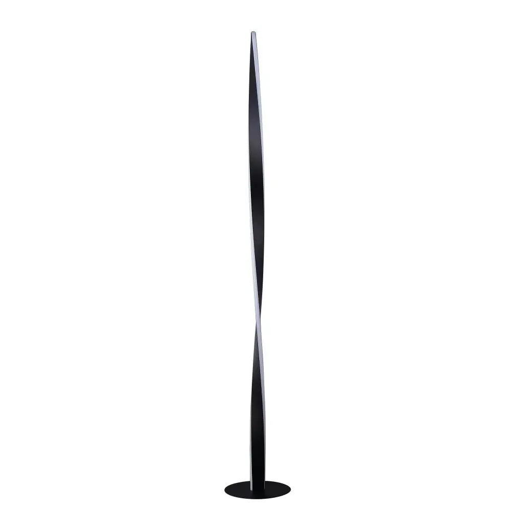 Jacqueline LED Modern Classic Twisted Floor Lamp Light - Black