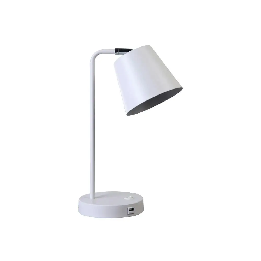 Volum USB Table Desk Metal Lamp Light Build-in Touch - White