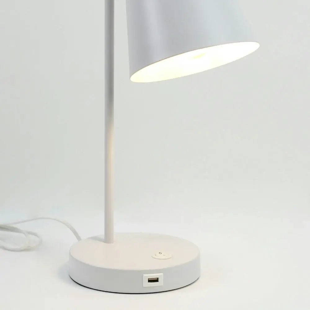 Volum USB Table Desk Metal Lamp Light Build-in Touch - White