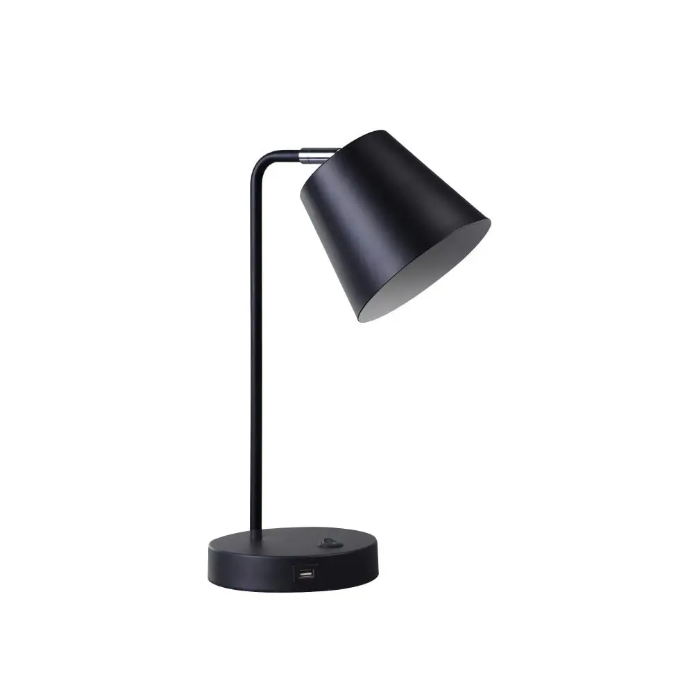 Volum USB Table Desk Metal Lamp Light Build-in Touch - Black