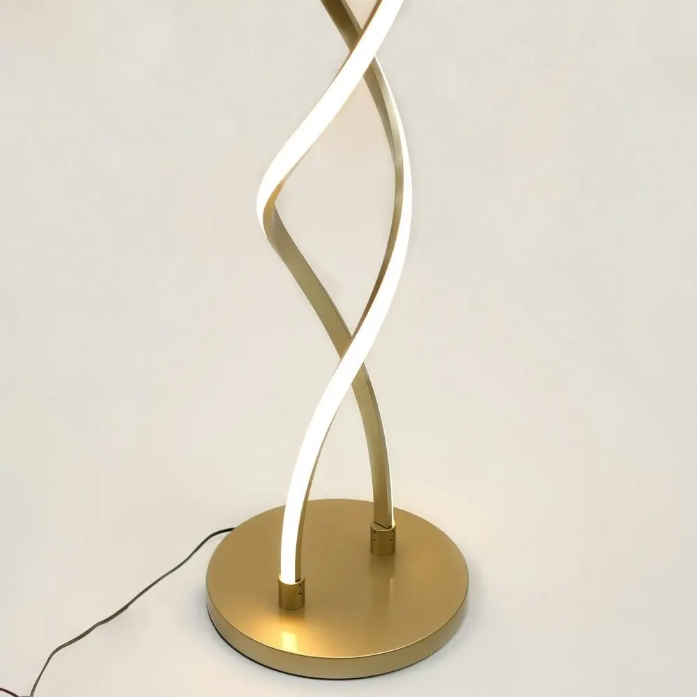 Margaret LED Modern Elegant Spiral Floor Lamp Reading Light - Gold