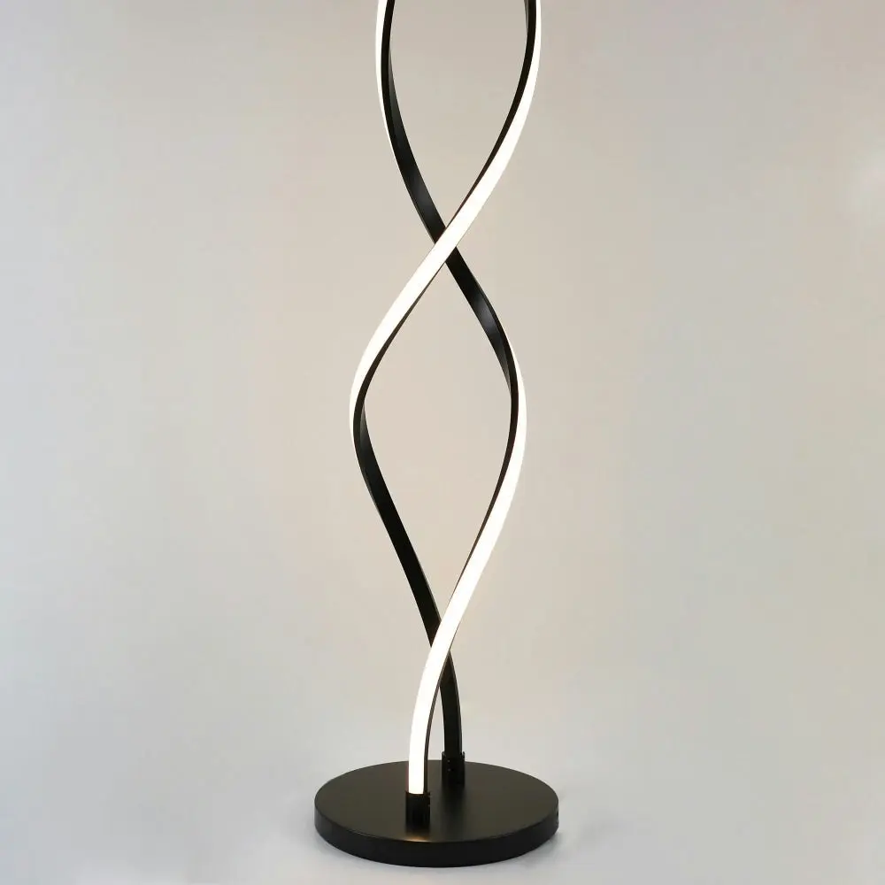 Margaret LED Modern Elegant Spiral Floor Lamp Reading Light - Black